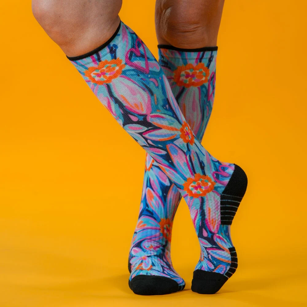 Daisy Blue Compression Socks - Image 3