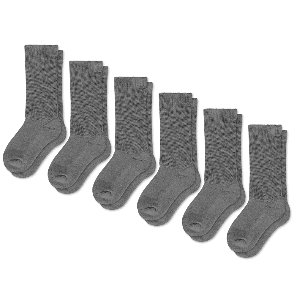 Gray EasyStretch™ Socks Bundle 6-Pack - Image 2