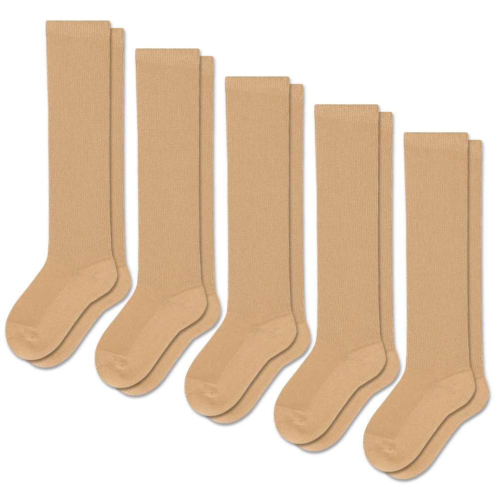 Tan EasyStretch™ Socks Bundle 5-Pack