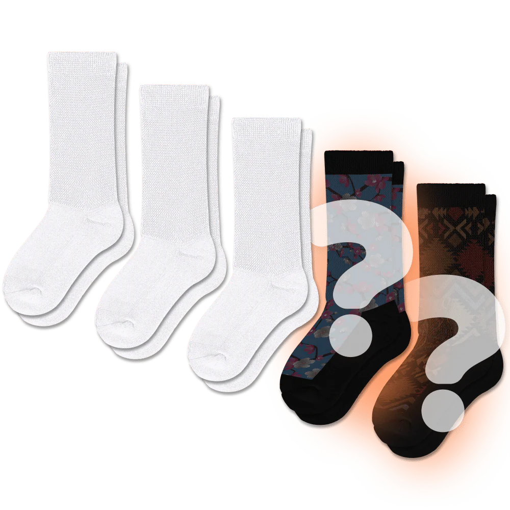 White & Mystery EasyStretch™ Socks Bundle 5-Pack - Image 2
